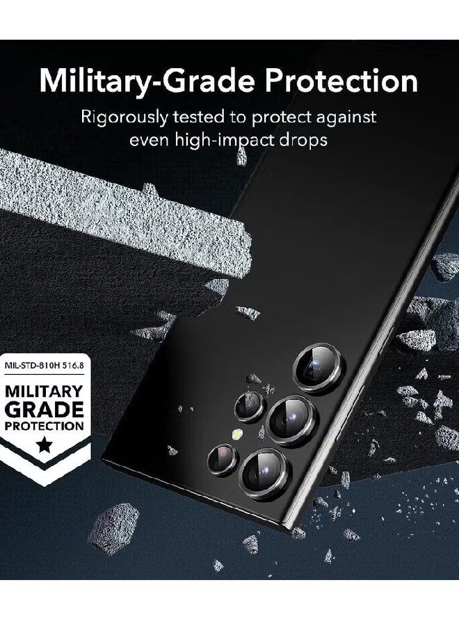 AROAQ Camera Lens Protectors for Samsung Galaxy S23 Ultra – 5-Piece Set, Ultra-Thin Tempered Glass with Aluminum Edging, Scratch-Resistant, Easy Installation (Black) - Image 3