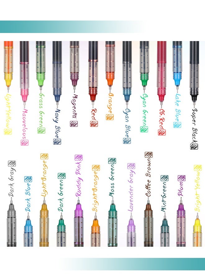 RIANCY 18-piece gel pen set, liquid ink, fine nib, colored ballpoint pen, smooth writing, multi-color, journaling supplies, sketching notes, drawing, office, art, back to school - Image 4