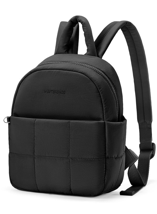 WESTBRONCO Mini Backpack for Women Nylon Small Fashion Backpacks Purse Puffer Lightweight Backpacks for Travel, Shopping, Black, Mini, Modern - Image 1
