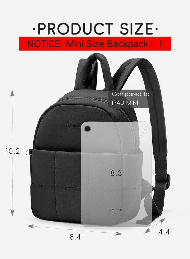 WESTBRONCO Mini Backpack for Women Nylon Small Fashion Backpacks Purse Puffer Lightweight Backpacks for Travel, Shopping, Black, Mini, Modern - Image 2