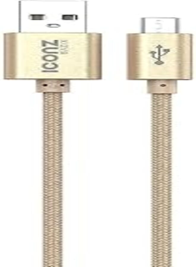 Iconz xbr05g bazix aluminum micro usb cable, 2.1 ampere - gold