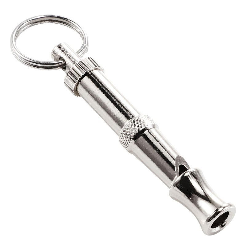 Adjustable Dog Whistle to Stop Barking on 2.6 x 0.6 Inch with Ring Silver Tone Recall Training Tool for Pets - Image 3