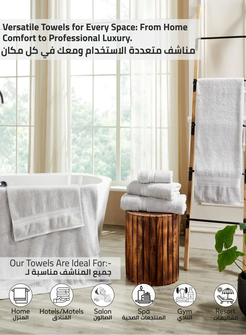 Donetella Premium 100 % Combed Cotton 2-Pcs Bath Sheet Set (85 X 172 CM) 600 GSM Large Towel, Highly Absorbent, Quick Dry,Best Towel for Bathroom, Spa And Hotel,Light Grey