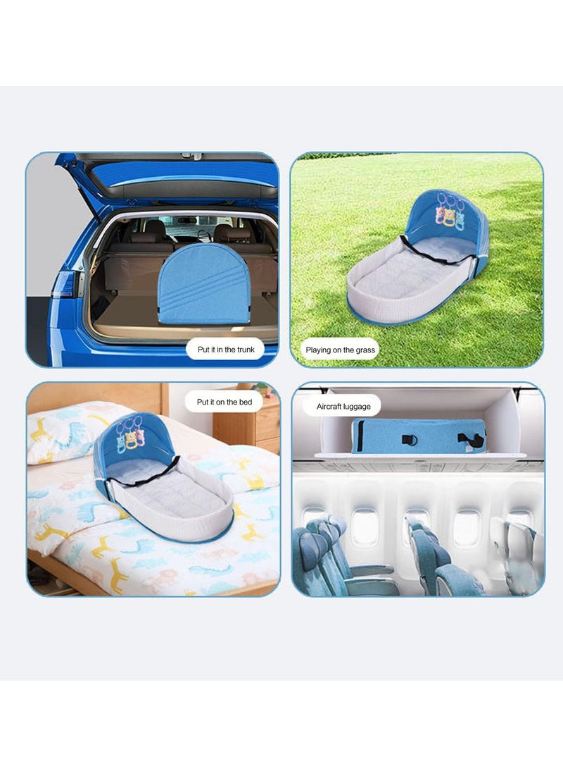 Bukela Portable Baby Floor Bed Foldable Mommy Bag Diaper Bag with Mosquito Net and Toy Baby Lounger for Travel-Friendly Cozy Naps - Image 4