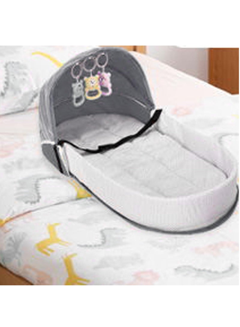 Bukela Portable Baby Floor Bed Foldable Mommy Bag Diaper Bag with Mosquito Net and Toy Baby Lounger for Travel-Friendly Cozy Naps - Image 3