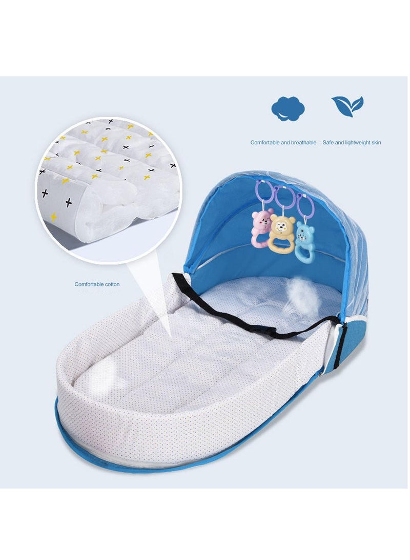 Bukela Portable Baby Floor Bed Foldable Mommy Bag Diaper Bag with Mosquito Net and Toy Baby Lounger for Travel-Friendly Cozy Naps - Image 5