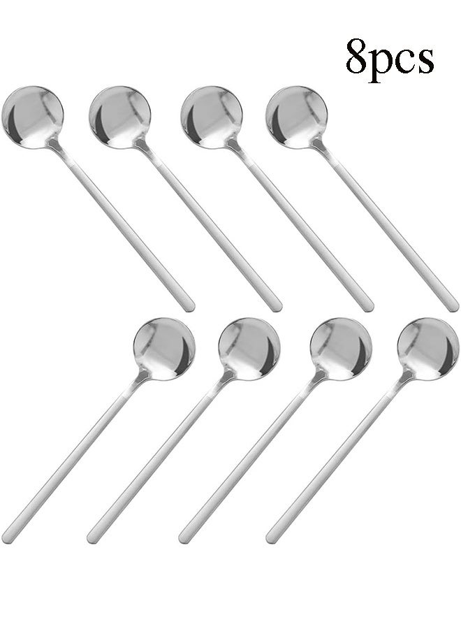 واي جيه 8 مخفوق إسبريسو من الفولاذ المقاوم للصدئ، صغيرة تيسبونز مجموعة للقهوة الشاي البريطاني الحلوى كيك الآيس كريم كابتشينو، 13.46 سم - Image 1