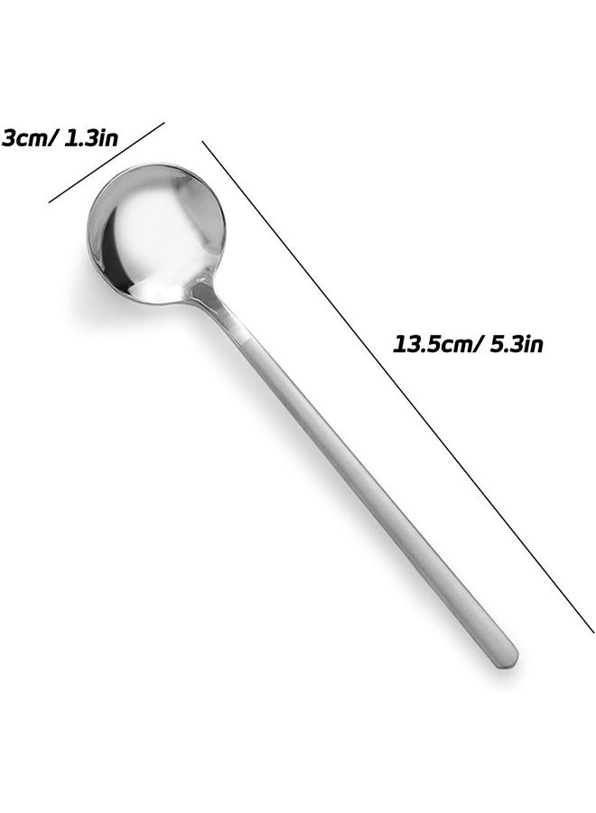 واي جيه 8 مخفوق إسبريسو من الفولاذ المقاوم للصدئ، صغيرة تيسبونز مجموعة للقهوة الشاي البريطاني الحلوى كيك الآيس كريم كابتشينو، 13.46 سم - Image 4