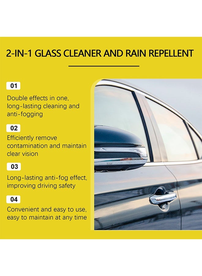 RAYHONG 2-In-1 Glass Cleaner and Rain Repellent 100ml, Water Repellent Spray, Long Lasting Rain Repellent & Hydrophobic Coating for Windshield, Glass, Windows, Mirrors Prevents Streaks, Spots & Buildup - Image 3