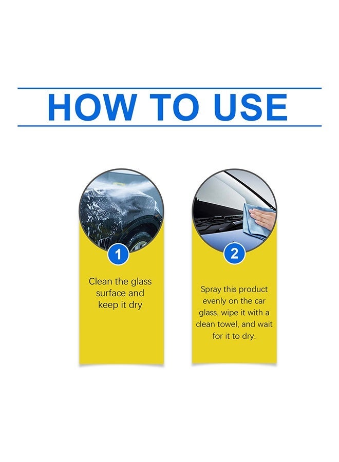 RAYHONG 2-In-1 Glass Cleaner and Rain Repellent 100ml, Water Repellent Spray, Long Lasting Rain Repellent & Hydrophobic Coating for Windshield, Glass, Windows, Mirrors Prevents Streaks, Spots & Buildup - Image 2