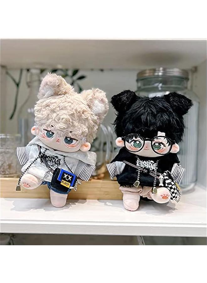 Arabest 20cm Plush Doll Clothes Hoodie Jeans T-Shirt Glasses Backpack Soft Stuffed Plush Toy Dress Up Accessories (Black, 20cm)  - Image 2