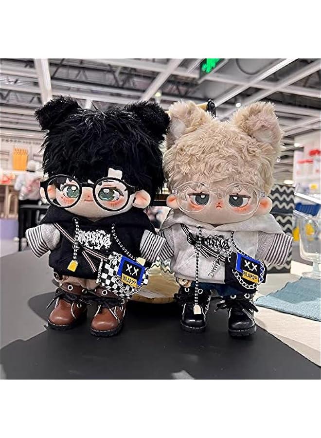 Arabest 20cm Plush Doll Clothes Hoodie Jeans T-Shirt Glasses Backpack Soft Stuffed Plush Toy Dress Up Accessories (Black, 20cm)  - Image 4