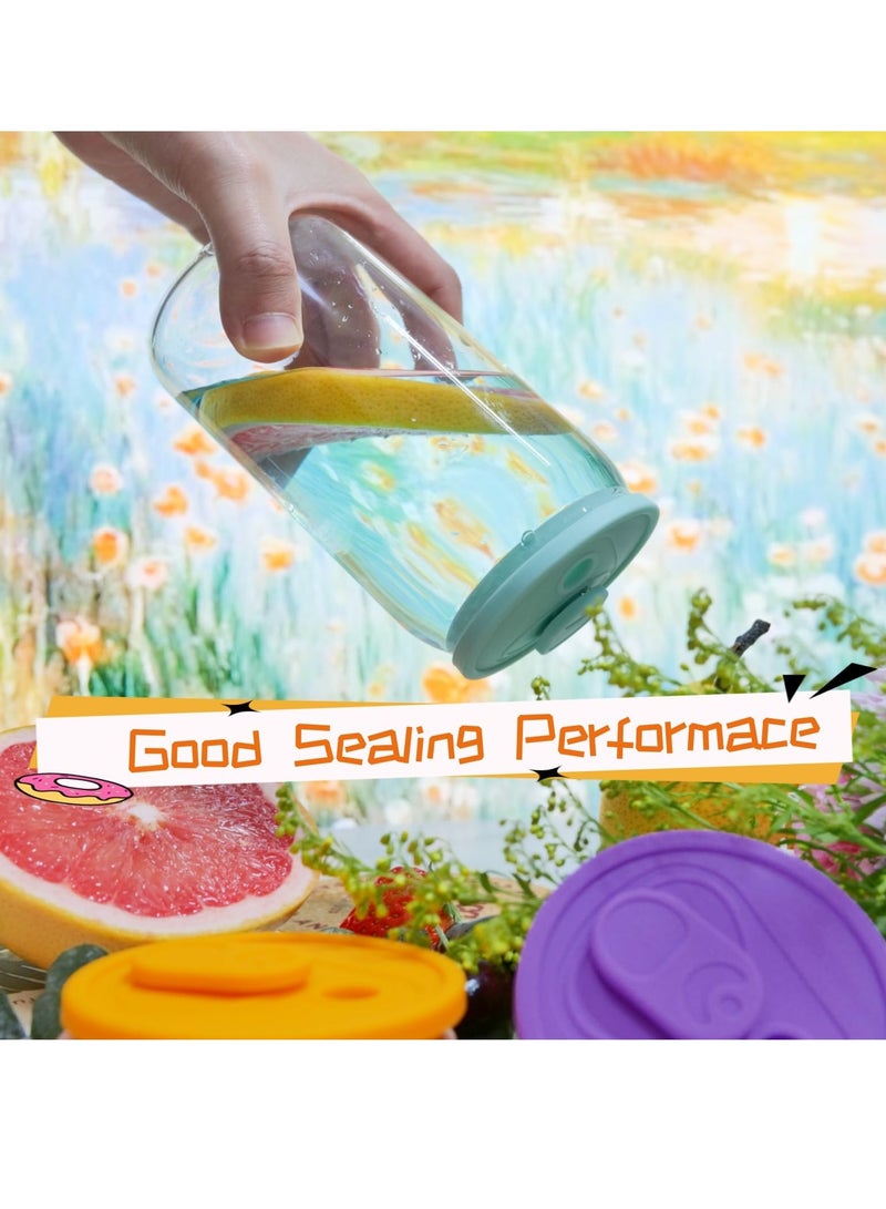 KASTWAVE Silicone Lids Fit for 16oz Glass Cups with Lids, 4 Pack Replacement Lids for Drinking Glasses with Wooden Lids, Replacement Canning Lids for 20OZ 24OZ Glass Cups (2.75inch/70mm) - Image 4