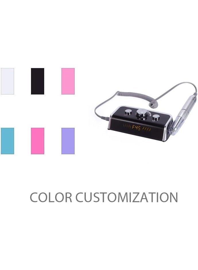 Professional portable electric nail file, rechargeable, high speed 45000 RPM for nail polishing - Image 2