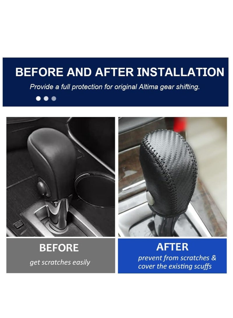Loquat Gear Shift Cover for 2013-2019 Nissan Sentra / 2013-2018 Altima Auto Leather Shifter Cover Protector Trim for Nissan Rogue 2014-2016 /Pathfinder 2013-2020 - Image 4