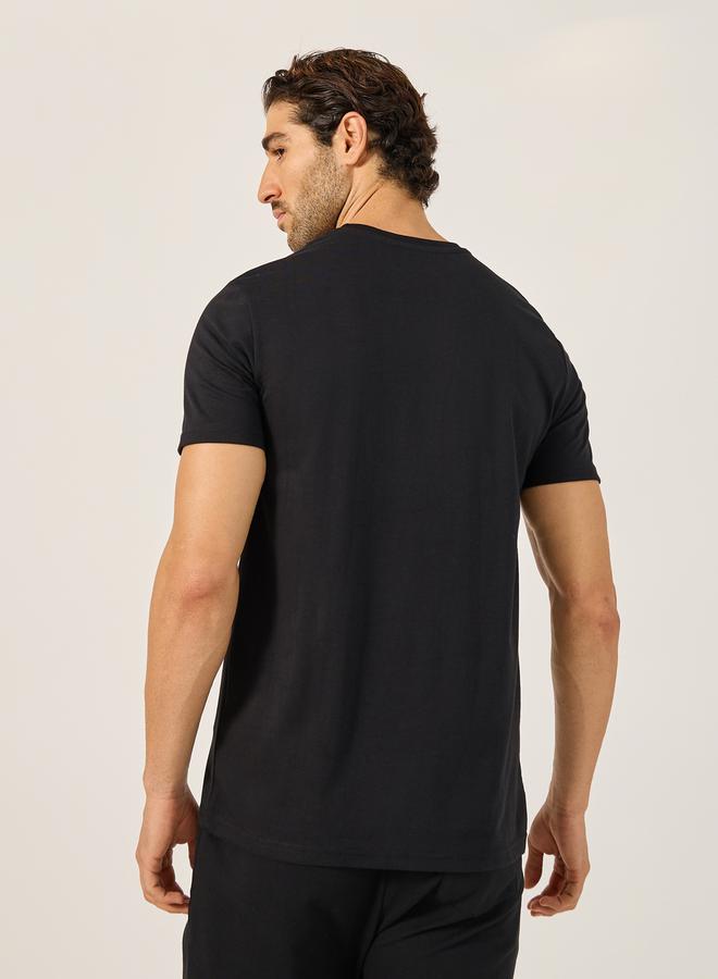 Styli Graphic Print Crew Neck Regular Fit T-Shirt  - Image 4