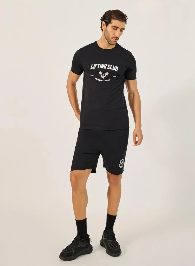 Styli Active Graphic Print Crew Neck Regular Fit T-Shirt