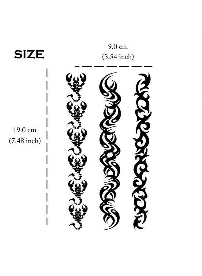 Yesallwas Black Bracelets Scorpion Totem Tattoo Stickers Temporary Tattoos Fake Tattoos 4 Sheets  - Image 3