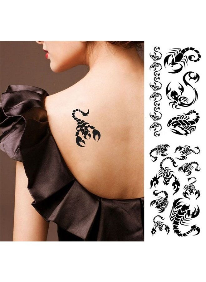 Yesallwas Black Bracelets Scorpion Totem Tattoo Stickers Temporary Tattoos Fake Tattoos 4 Sheets  - Image 1
