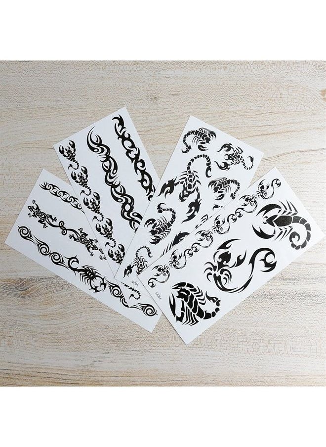 Yesallwas Black Bracelets Scorpion Totem Tattoo Stickers Temporary Tattoos Fake Tattoos 4 Sheets  - Image 2