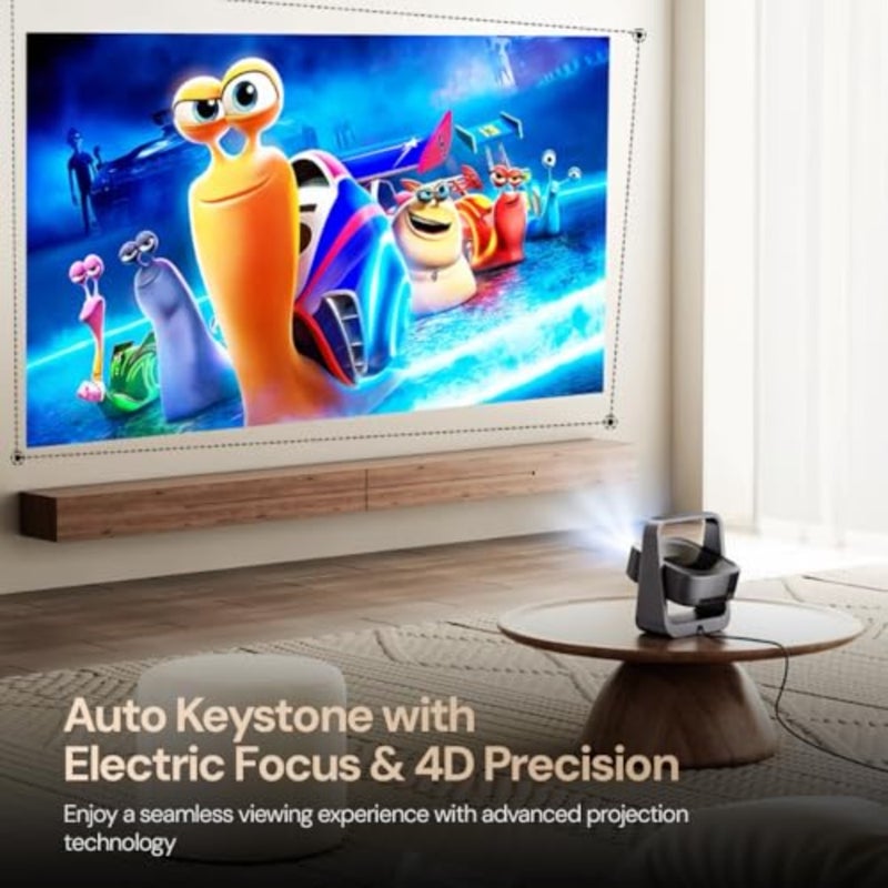 Portable home theater movie projector for indoor use, ABS plastic body, black color, 200 ANSI lumens brightness and electric focus for sharp image clarity - Image 5