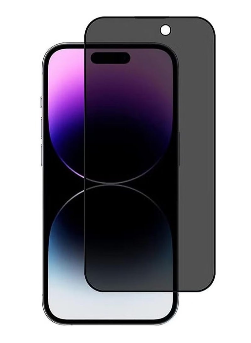 9H IPhone 14 Pro Max Full Privacy Tempered Glass Screen Protection, Anti-Spy 9H Hardness, Full Cover Explosion-Proof Screen, [Case Friendly] [Bubble Free] - Black - Image 2