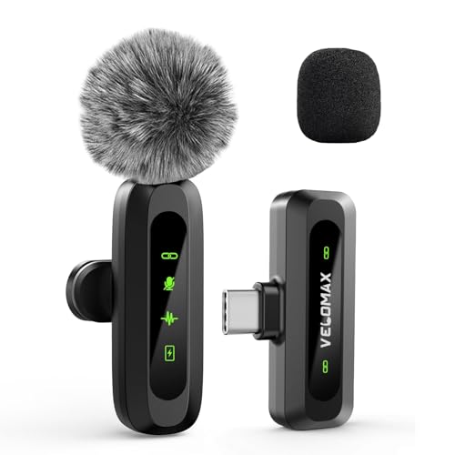 VELOMAX Mic for YouTube Wireless - Ultra-Clear Noise Reduction, 30M Stable Connection, Zero Latency, Plug & Play, Perfect Wireless mic for Youtubers Creators (Single Mic(Type C Port)) - Image 1