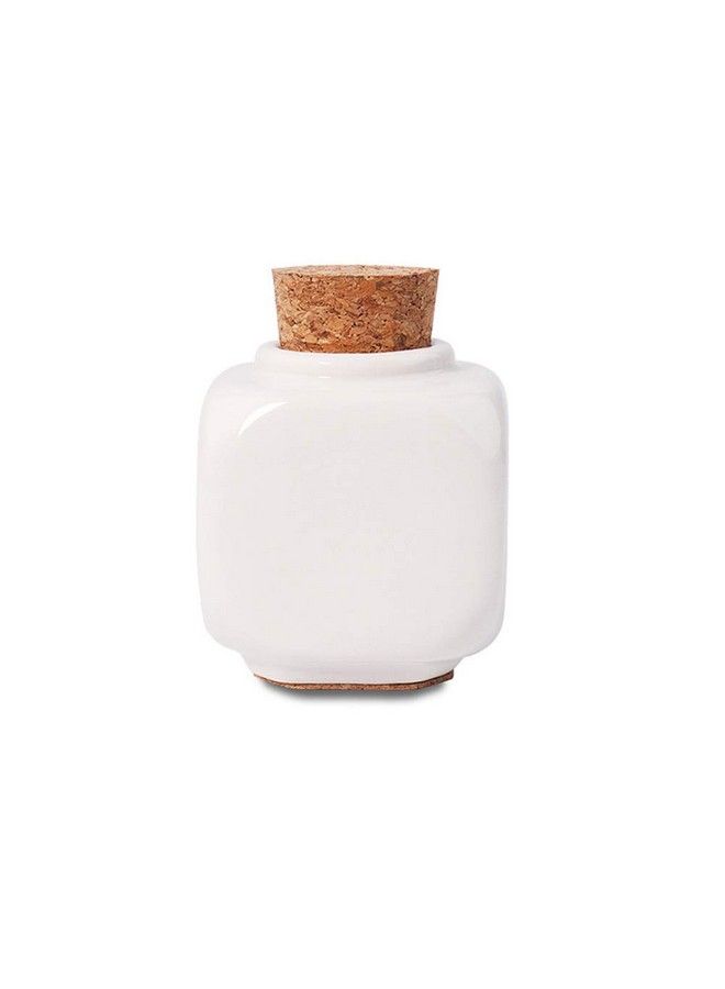ConStore Porcelain Material Nail Art Acrylic Glass Dappen Dish Powder Liquid Bowl Holder Container With Soft Wooden Lid Nail Art Accessories (White) - Image 1