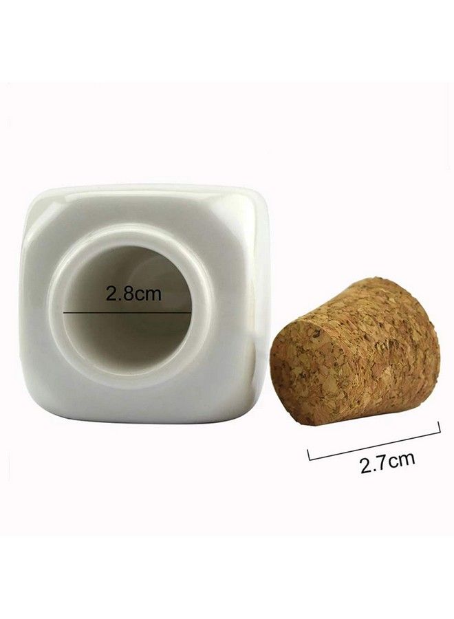 ConStore Porcelain Material Nail Art Acrylic Glass Dappen Dish Powder Liquid Bowl Holder Container With Soft Wooden Lid Nail Art Accessories (White) - Image 5