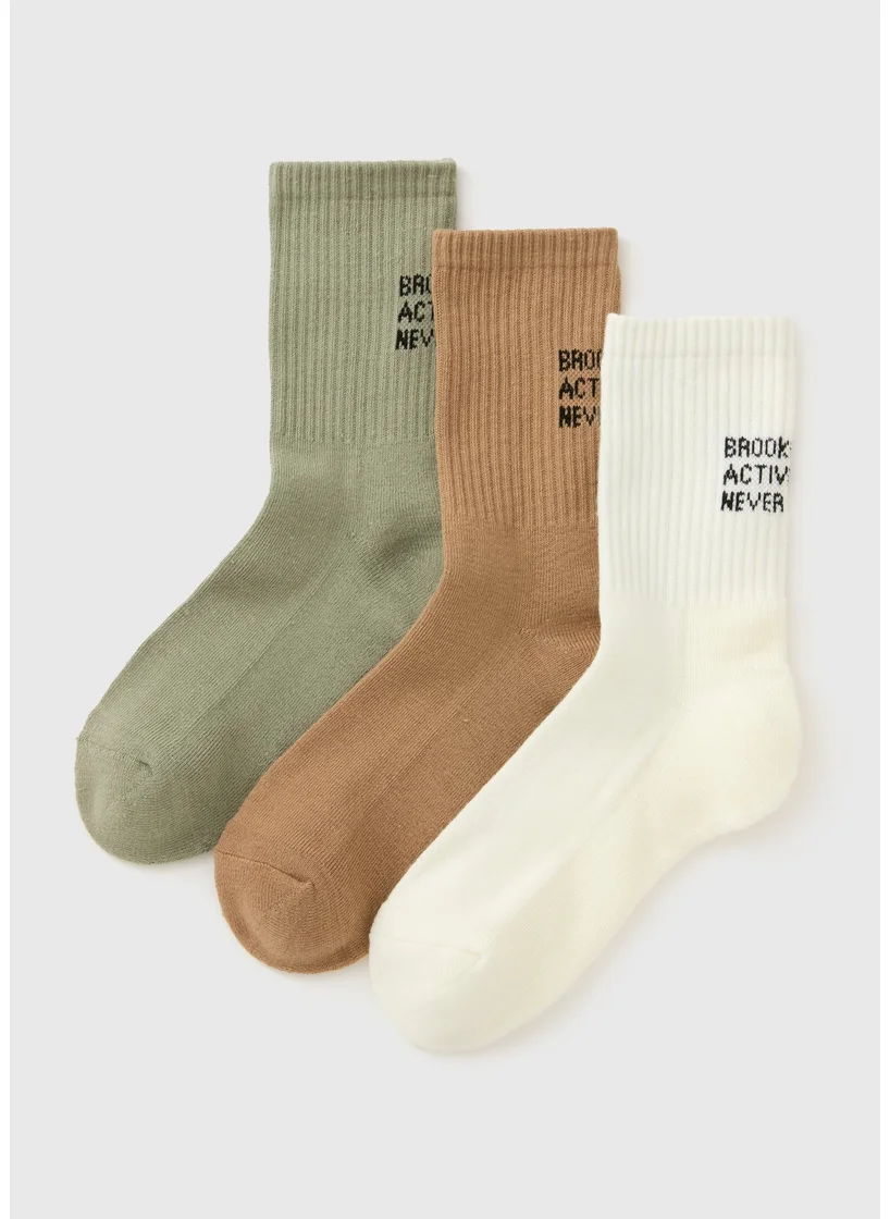 Matalan 3 Pack Multicolour Brooklyn Sports Socks