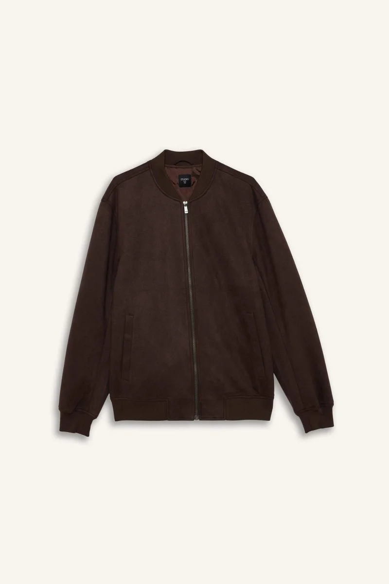 Defacto  Slim Fit Lined Suede Lined Bomber Jacket for Men | Best Price UAE
