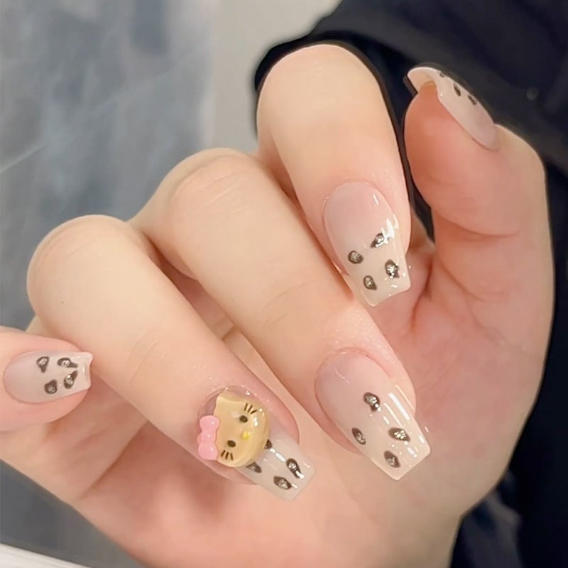 Generic Handcrafted Leopard Rhinestone Nail Patches - 30pcs By1674 spotted cat 