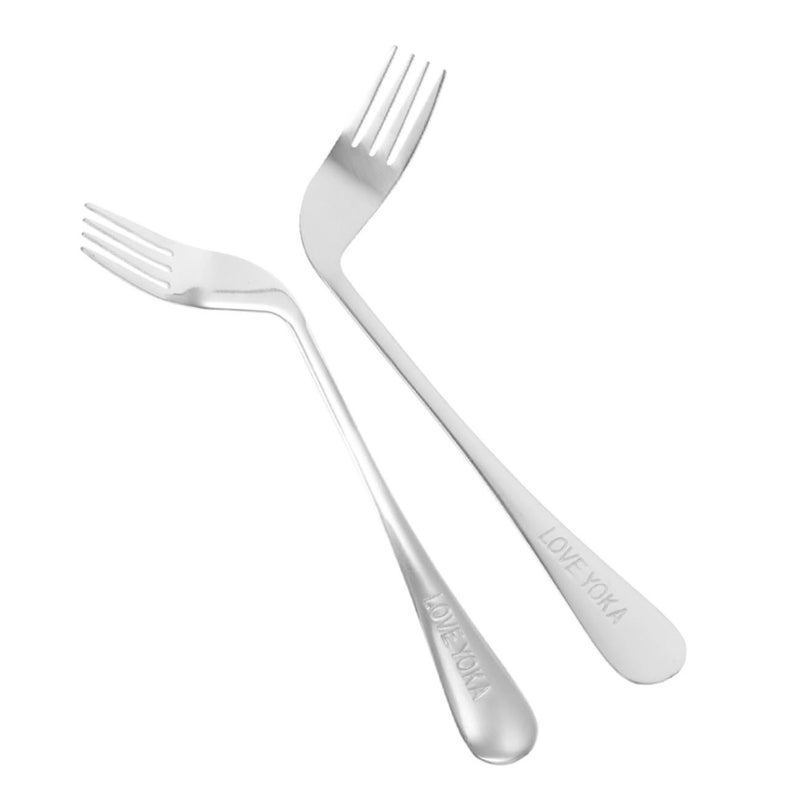 4 Pcs Angled Feeding Forks For Elderly Disabled Assistance Tableware Bedridden Patients Special Occasions - Image 5
