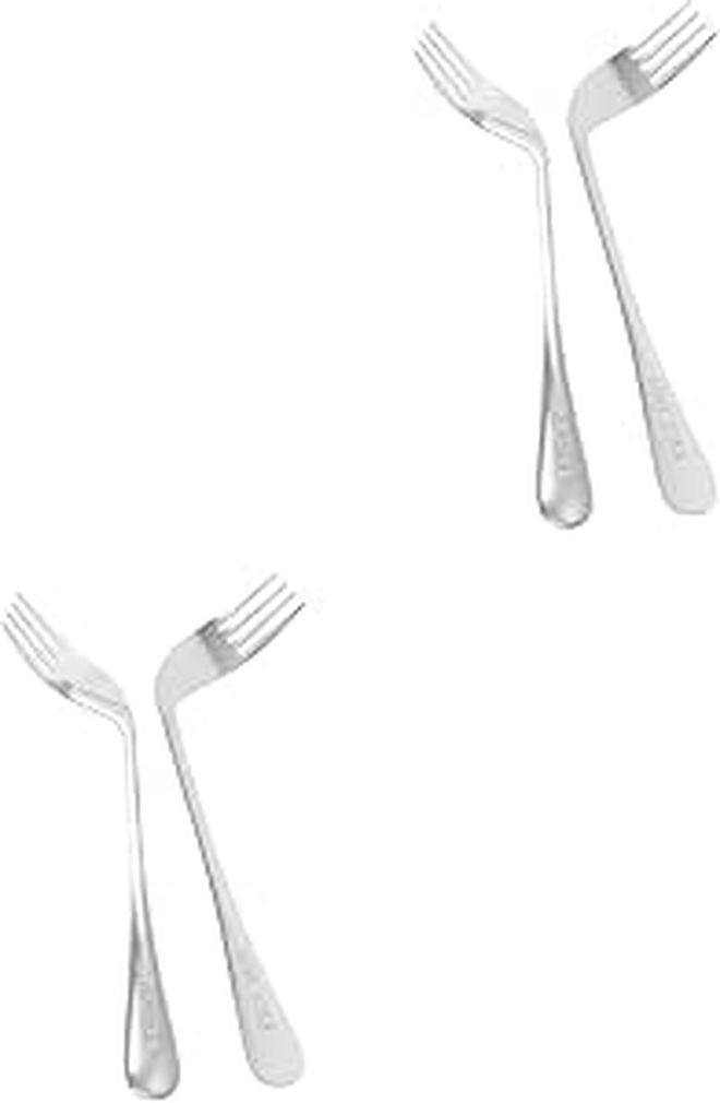 4 Pcs Angled Feeding Forks For Elderly Disabled Assistance Tableware Bedridden Patients Special Occasions - Image 1