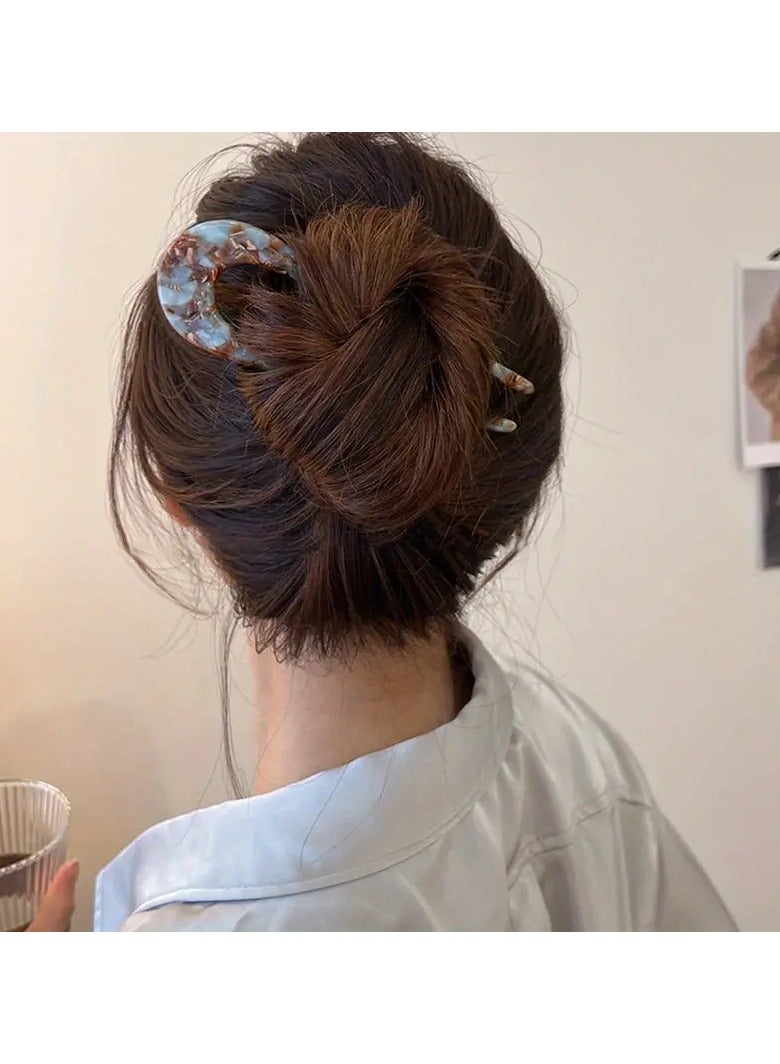 Goolsky 1 قطعة مشبك شعر على شكل حرف U عتيق من حمض الأسيتيك، دبابيس شعر، عصا شعر، إكسسوارات شعر - Image 4