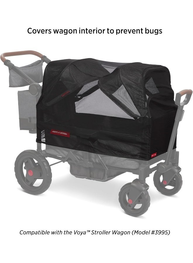 Radio Flyer شبكة بعوض لعربة الأطفال، معدات سفر الأطفال، أساسيات الصيف لعربة الأطفال، أساسيات حديثي الولادة، شبكة بعوض راديو فلاير مع حقيبة - Image 2