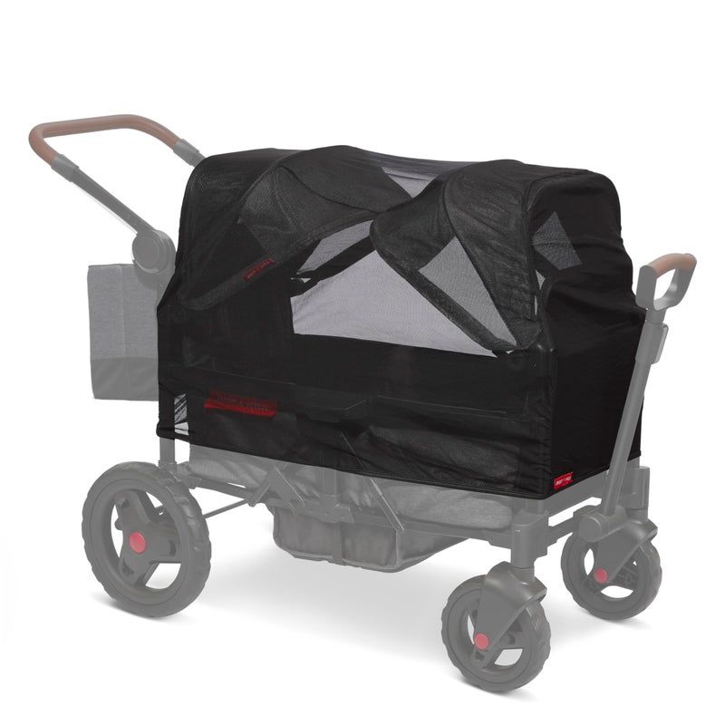 Radio Flyer شبكة بعوض لعربة الأطفال، معدات سفر الأطفال، أساسيات الصيف لعربة الأطفال، أساسيات حديثي الولادة، شبكة بعوض راديو فلاير مع حقيبة - Image 1