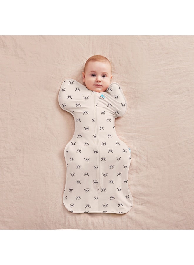 LOVE TO dream Swaddle Up 1.0 TOG Baby Swaddle Sack, Infant Sleep Sack, Soft Breathable Swaddle Blanket, Cozy Baby Sleeping Bag for Comfortable Sleep, Sleepy Panda Cream - Image 1