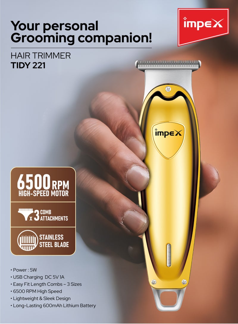 إمبكس آلة تشذيب الشعر والجسم للرجال | ماكينة تشذيب اللحية والوجه | ماكينة حلاقة كهربائية | ماكينة حلاقة قابلة لإعادة الشحن | مجموعة تصفيف لاسلكية للرجال | شفرة من الفولاذ المقاوم للصدأ، 3 أمشاط مرفقة، شحن USB | سرعة عالية، خفيفة الوزن | TIDY221 ✅ - Image 2