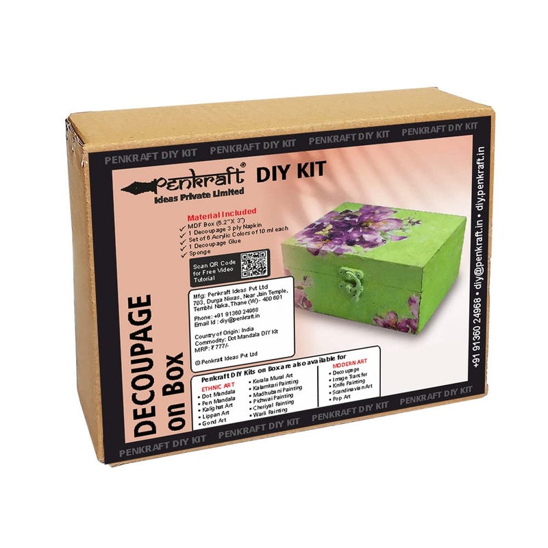 Penkraft Decoupage Art on MDF Box DIY Kit Free Video Tutorial - Image 1