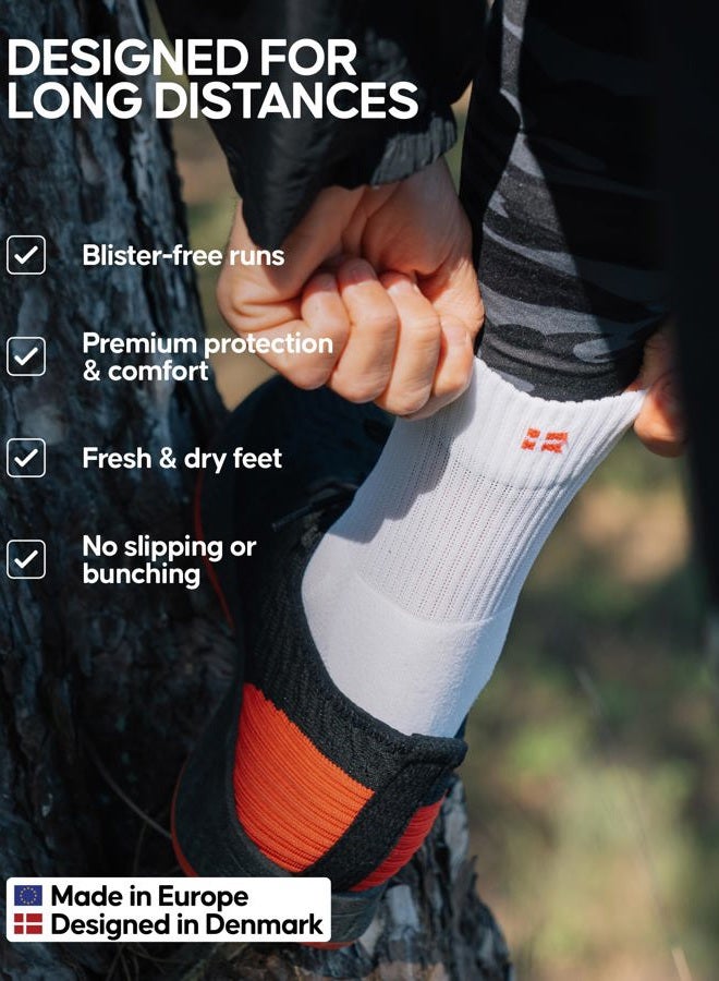 DANISH ENDURANCE 3 Pack Running Socks for Long Distances, Quarter, Men & Women, Grey/Black, Medium - Image 3