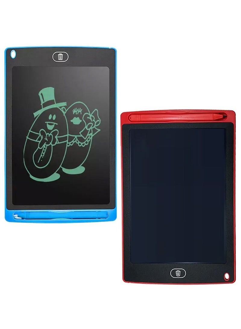 FEND 8.5 Inch LCD Writing Tablet With Replaceable Battery Stylus Dock and Erasing Button Blue and Red Combo (Pack of 2)  - Image 1