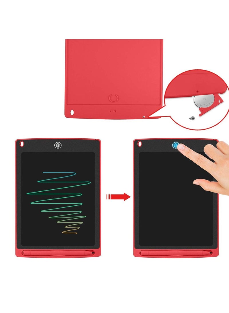 FEND 8.5 Inch LCD Writing Tablet With Replaceable Battery Stylus Dock and Erasing Button Blue and Red Combo (Pack of 2)  - Image 2