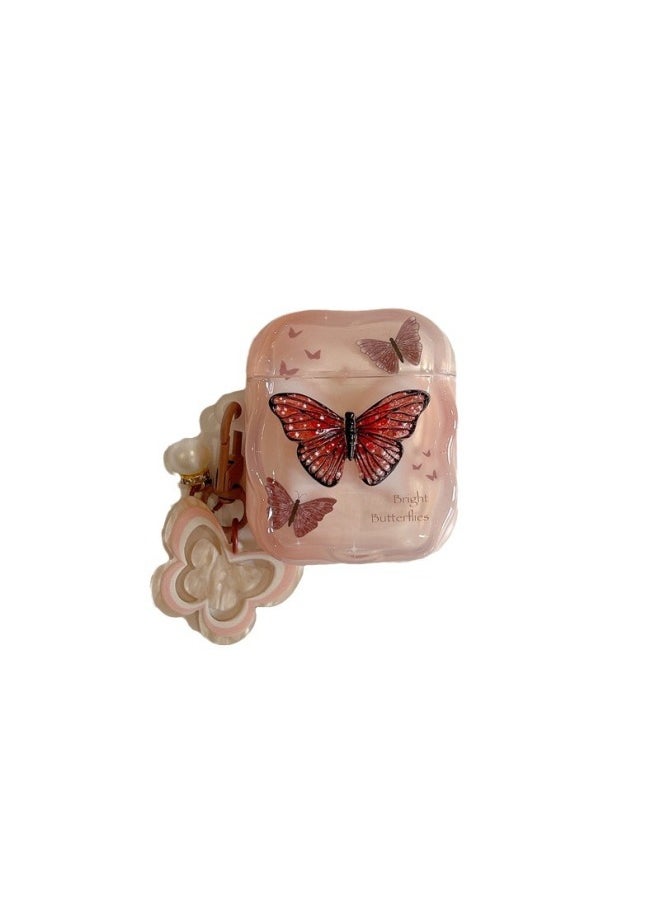 Generic - Brown Stereo Butterfly For Airpods Pro2 For Apple Bluetooth Wireless 1/2/3 Generation Headset Cute Female-Color:Brown Three-dimensional Butterfly Earphone Cover (single Shell)-Applicable Models:Airpods Pro/pro2 - Image 1