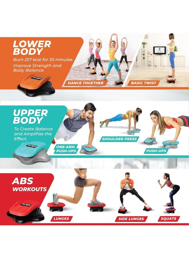 Yes4All Yes4All Ab Twister Board, New Generation of Waist Twisting Disc, Twist Board, Twisting Stepper for Aerobic Exercise, Full Body Toning Workout, Noise-Free, 2pcs in a Box - Image 3