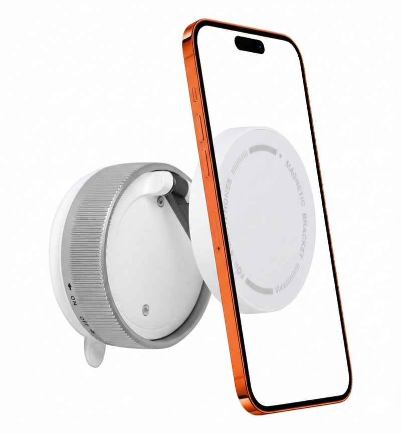 CornrStr Mirror Phone Holder for Shower Magsafe Compatible - Instant Suction Reusable Shower Phone Holder for Windshield, Car, Travel, Gym, Portable, Fits Android & iPhone 17, 16, Air - Image 1