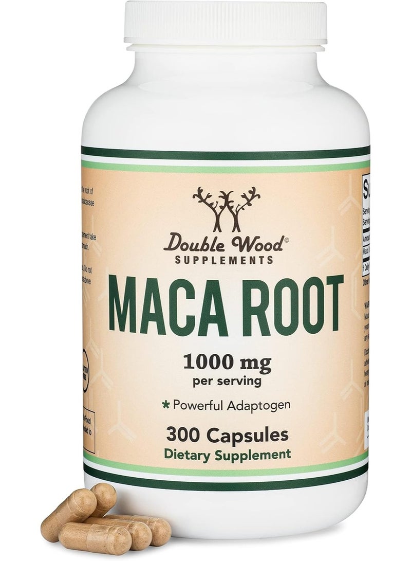 Double Wood Supplements Maca Root for Women and Men 1000mg 300 Capsules 5 months supply - Image 1