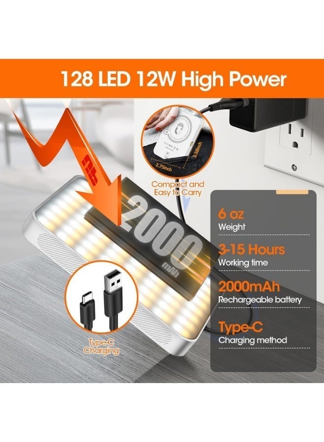 الفضاء الرقمي مصباح سيلفي مغناطيسي محمول، 128 خرزة إضاءة LED مع 3 أوضاع، 10 مستويات سطوع لإضاءة الكاميرا، 2000 مللي أمبير/ساعة USB-C قابلة لإعادة الشحن، مصباح فيديو لكاميرا الهاتف، تسجيل الفيديو، التدوين بالفيديو (مشبك) - Image 4