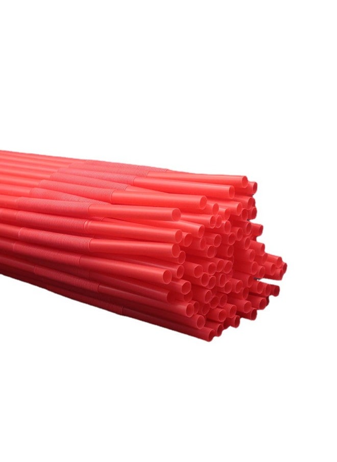 Generic - Mi Tao Disposable Plastic Color Art Straw Modeling Creative Elbow Monochrome 100 10 Color Selection-Color:Yellow 100/bag - Image 1