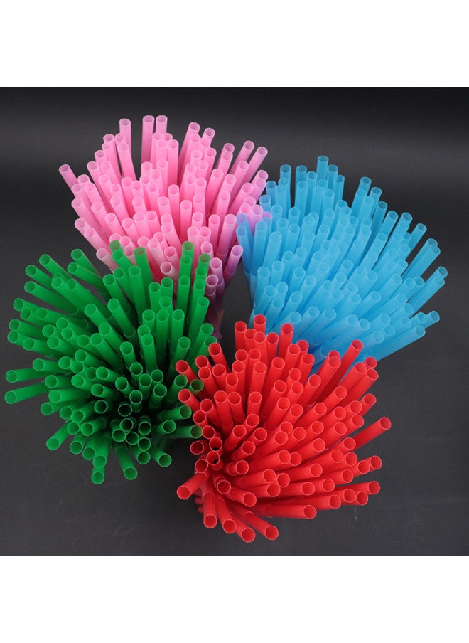 Generic - Mi Tao Disposable Plastic Color Art Straw Modeling Creative Elbow Monochrome 100 10 Color Selection-Color:Yellow 100/bag - Image 1